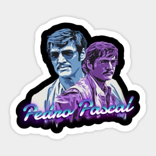 pedro pascal - retrowave fan art Sticker